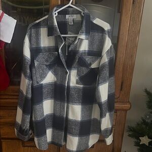 Just Polly Navy and white Checkered Shirt